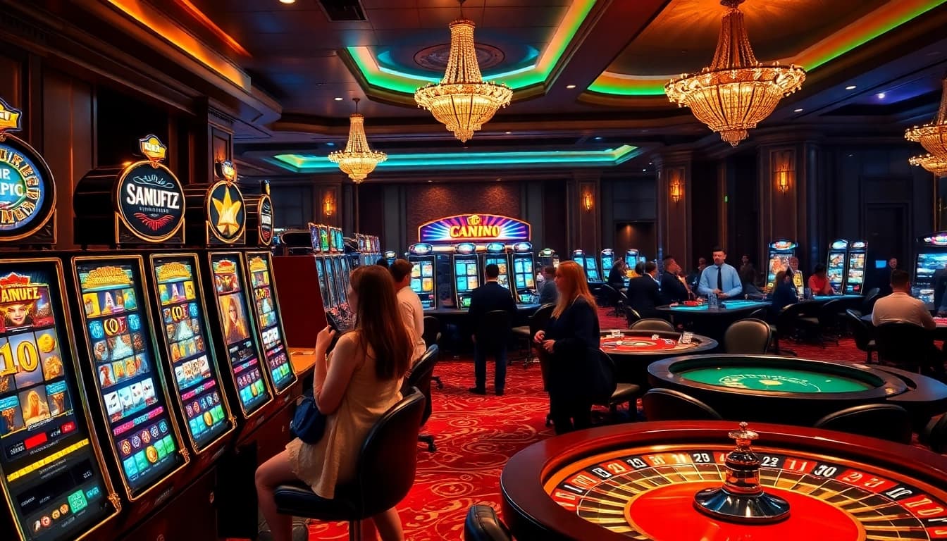 Exciting experience playing demo slot pragmatic games in a vibrant, luxurious casino.