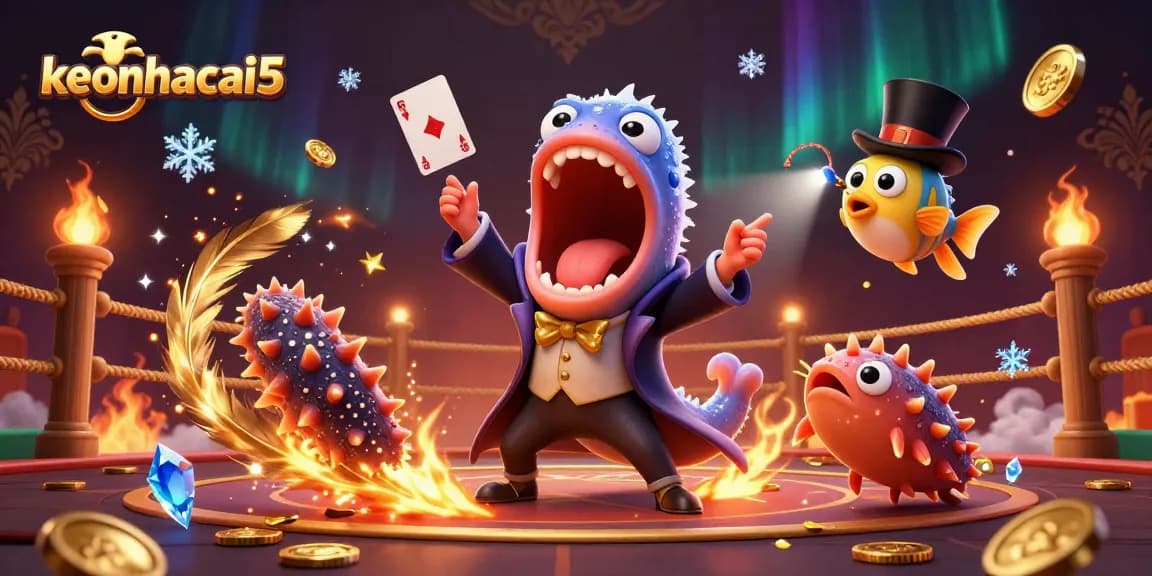Engage in sports betting excitement with keonhacai5, featuring a magical underwater realm with unique characters.