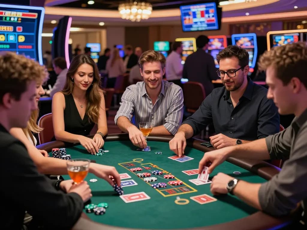 Friends enjoying a game at 8kbetcom.club casino, capturing the thrill of gambling.