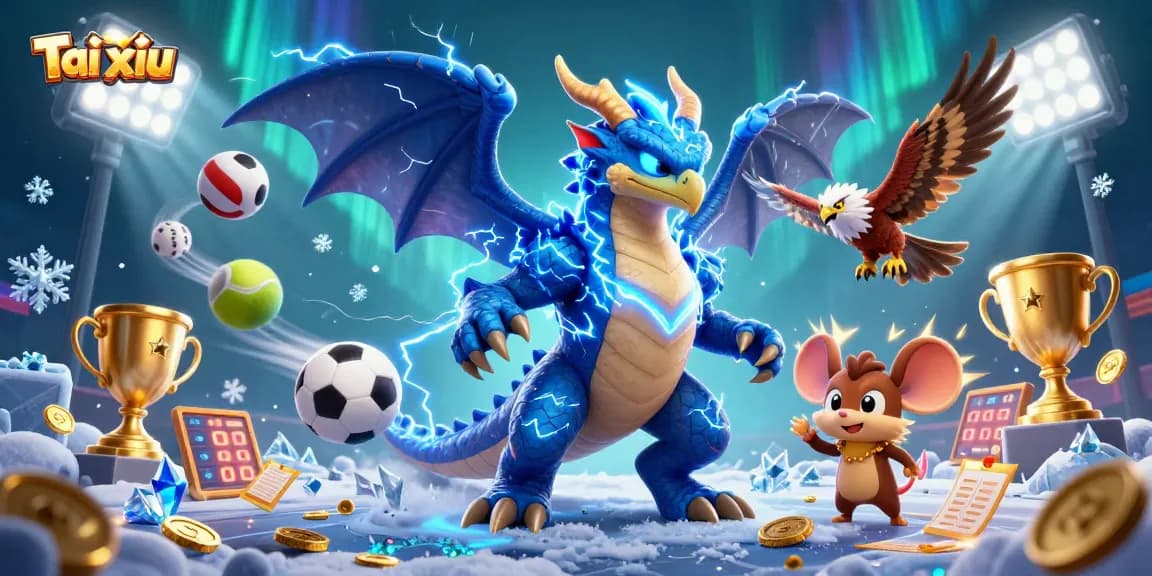 Experience Tài xỉu with dynamic characters and vibrant gaming elements in an electrifying scene.