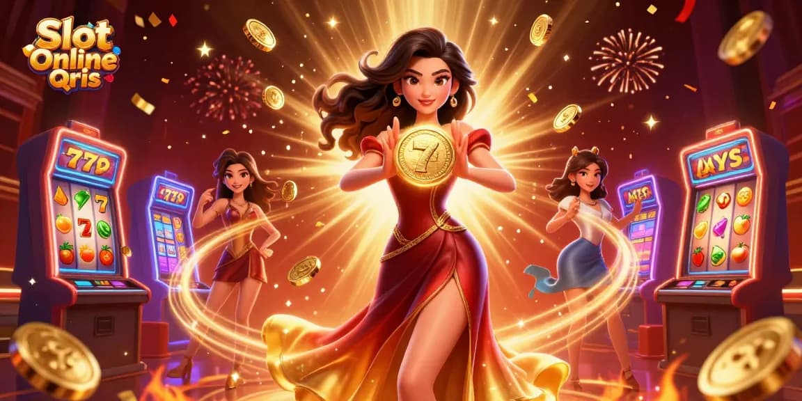 Engage with Slot Online Qris through vivid slot reels and stunning graphics in an exciting casino scene.