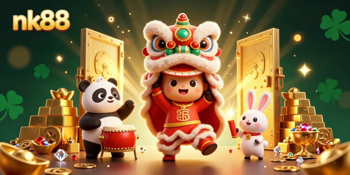 Engage with nk88's thrilling casino experience highlighted by colorful characters and riches.