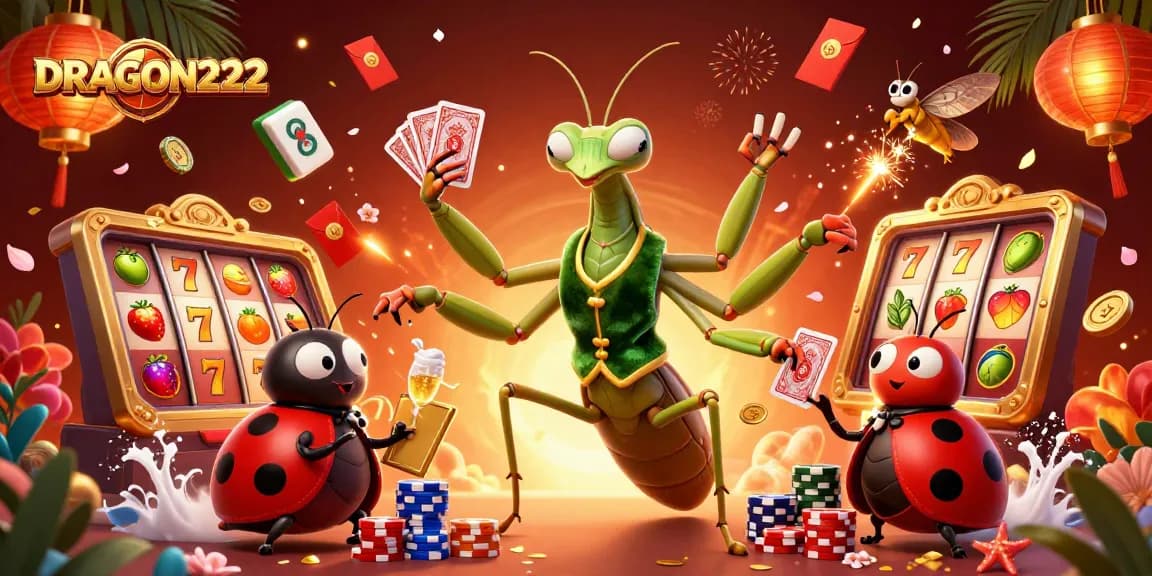 Experience thrilling gameplay with DRAGON222 featuring a vibrant casino scene full of excitement and rich details.