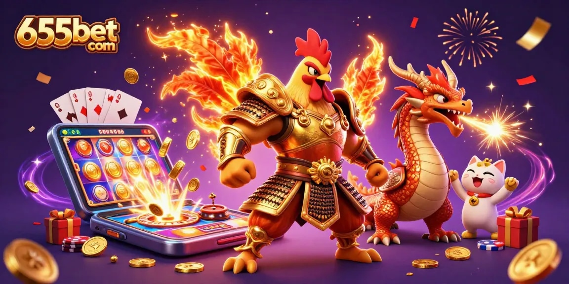 Experience exciting gameplay at 655bet com with colorful slots, dynamic characters, and casino elements.