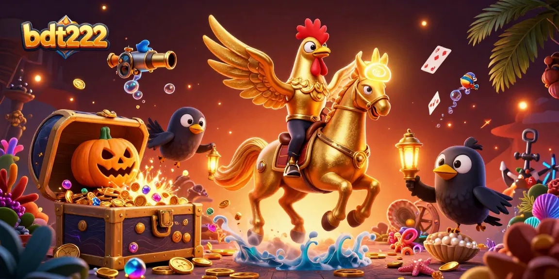 Engage in thrilling gameplay at bdt222 with a vibrant casino scene featuring unique game elements.