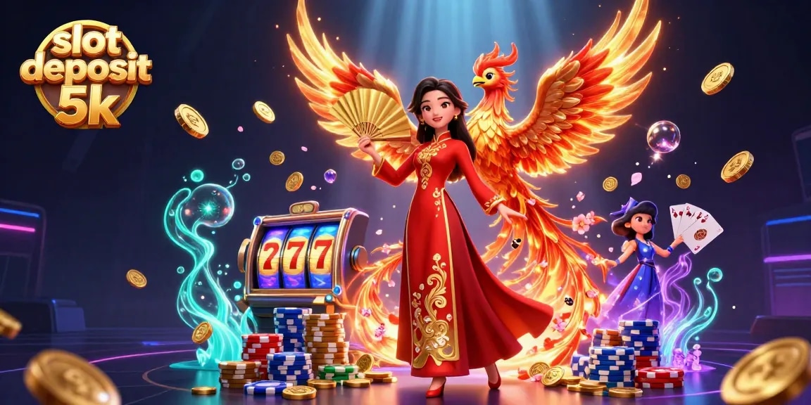 Engage in exciting gameplay with slot deposit 5k, featuring vibrant characters and dynamic casino elements.