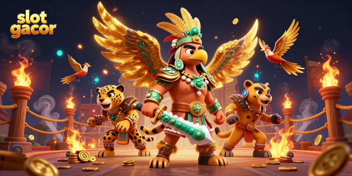 Experience the thrill of slot gacor with powerful Aztec warriors surrounded by riches and winning symbols.
