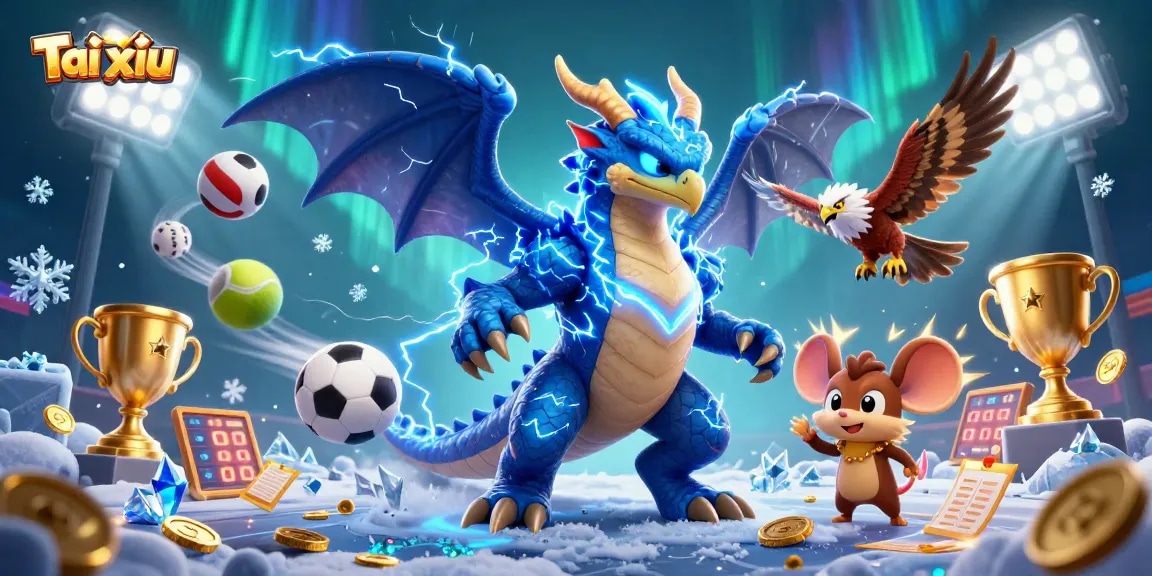 Experience Tài xỉu with dynamic characters and vibrant gaming elements in an electrifying scene.