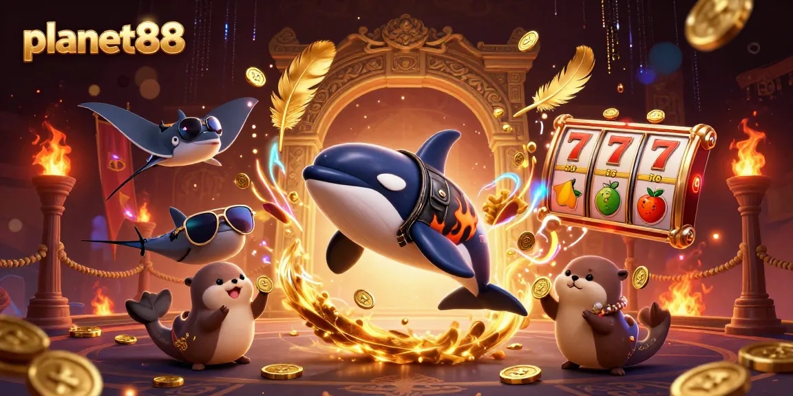Experience thrilling gameplay with planet88 in a vibrant casino scene featuring dynamic characters.