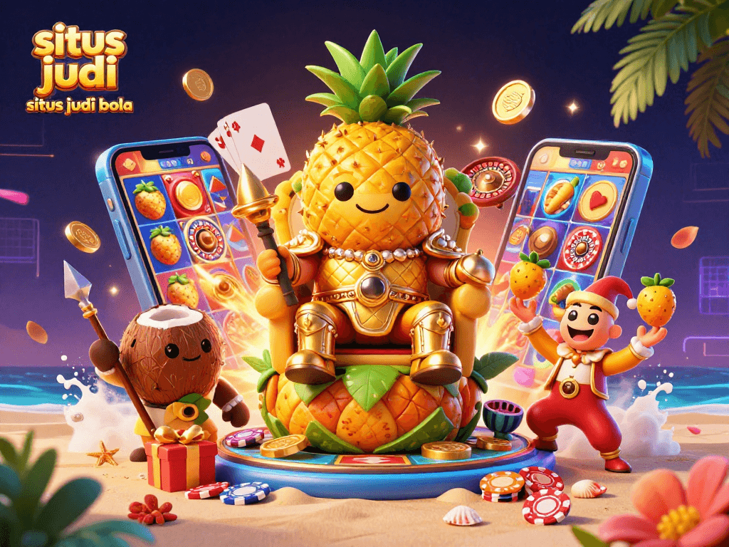 Engage in situs judi bola with vibrant themes of sports betting and festive gaming activities.