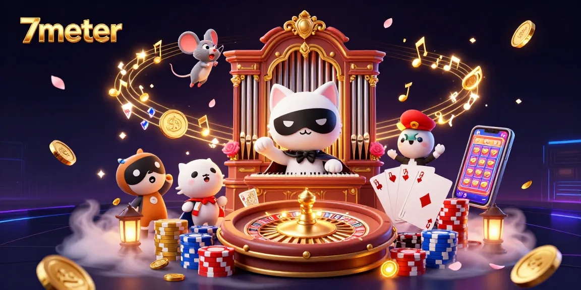 Engage with 7meter in a vibrant online casino scene filled with thrilling gambling elements.