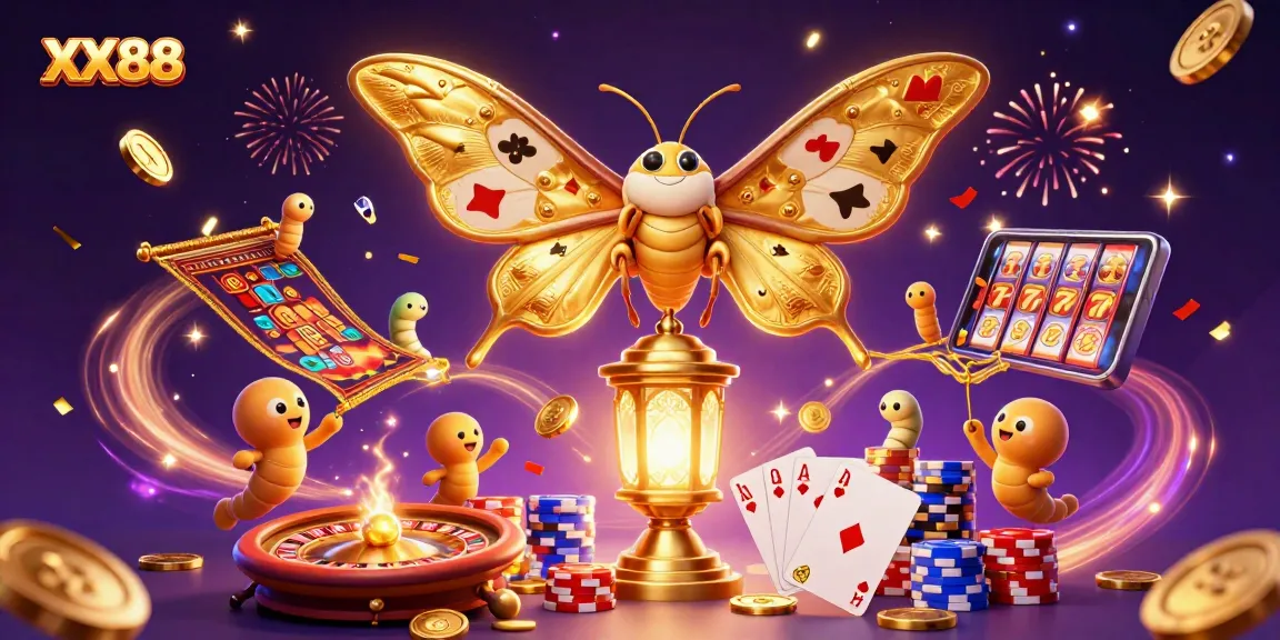 Experience the excitement of gaming at XX88 with vibrant casino illustrations and animations.
