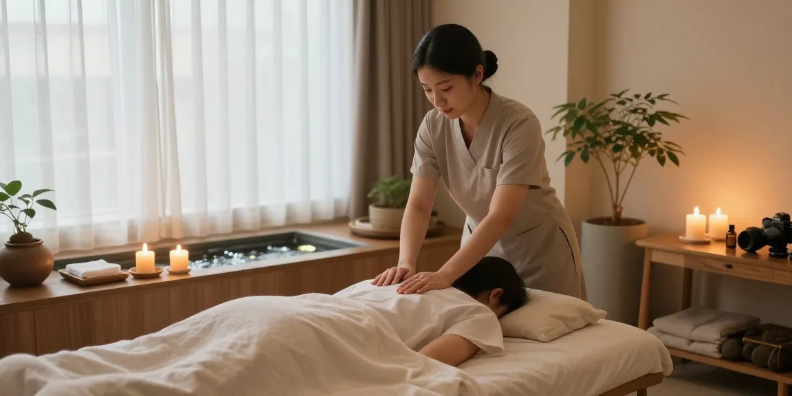 Experience 서울출장마사지 in a tranquil spa setting with essential oils and soothing decor.