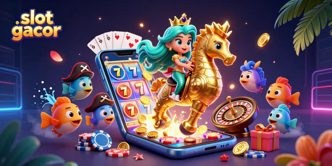 Experience the excitement of slot gacor with vibrant 3D graphics showcasing mermaid-themed adventures.