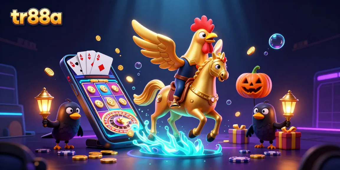 Experience vibrant gaming thrills at tr88a with dynamic casino action and glowing characters.