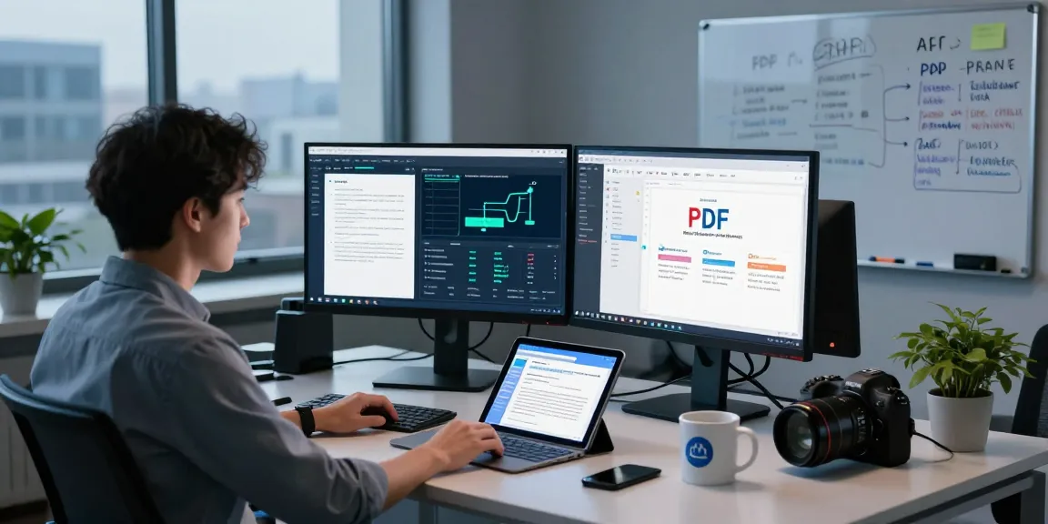 Detect PDF fraud with advanced AI technology in a modern office.