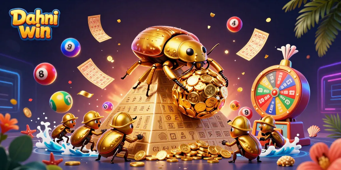 Dive into the excitement of Dhani win with vibrant lottery balls and golden prizes!