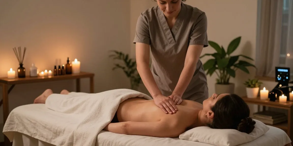 Swedish massage therapy session in a tranquil setting with essential oils and soothing atmosphere