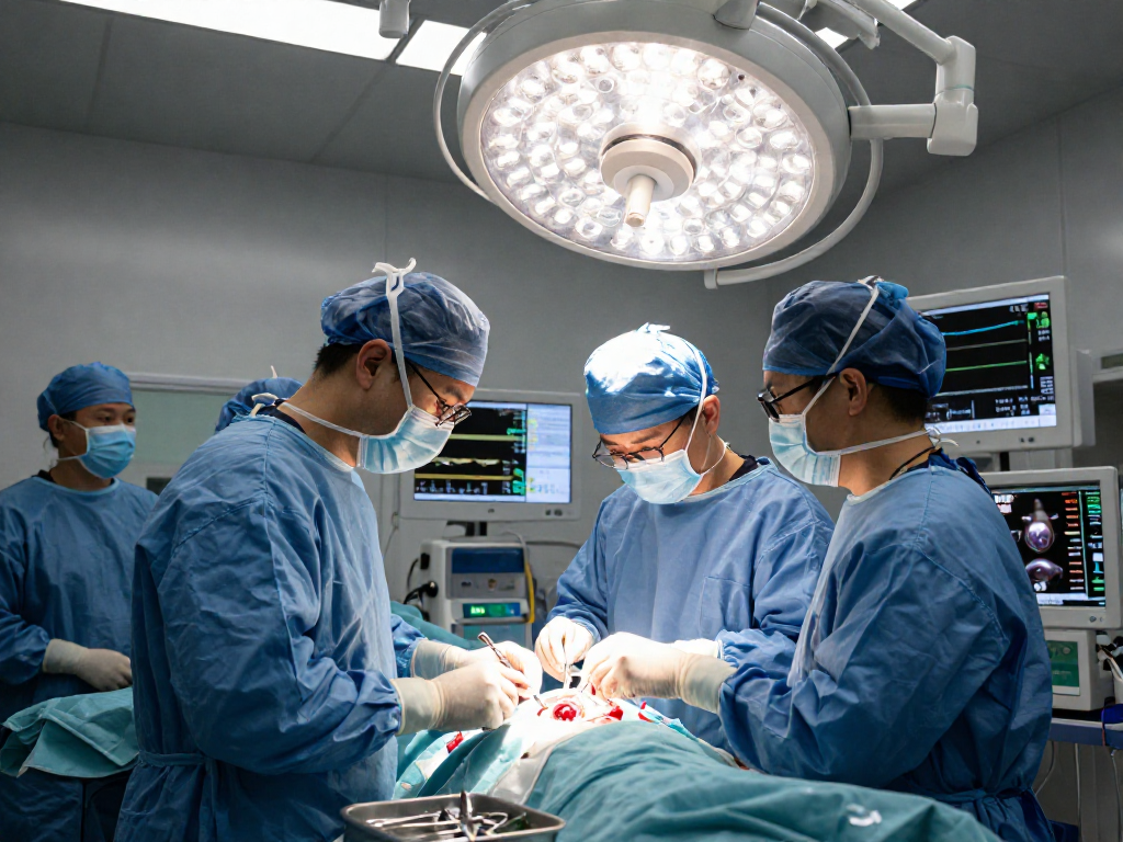 Advanced beyin tümörü ameliyatı in action with neurosurgeon and surgical team ensuring precision.