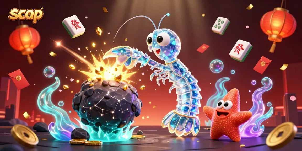 Engage in thrilling gaming action at scap with a vibrant explosion of coins and gems.