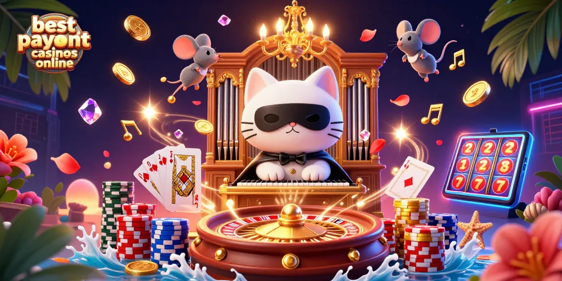Experience the excitement of best payout casinos online with vibrant characters and casino elements in a dynamic scene.