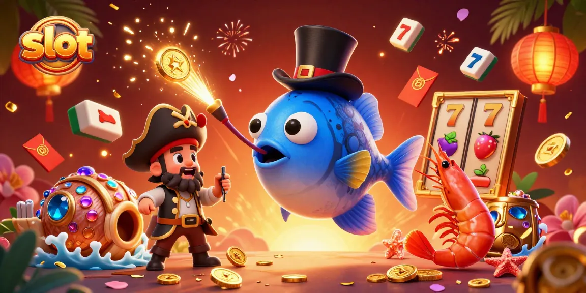 Engage with exciting slot games featuring colorful characters like an anglerfish and pirate shrimp.