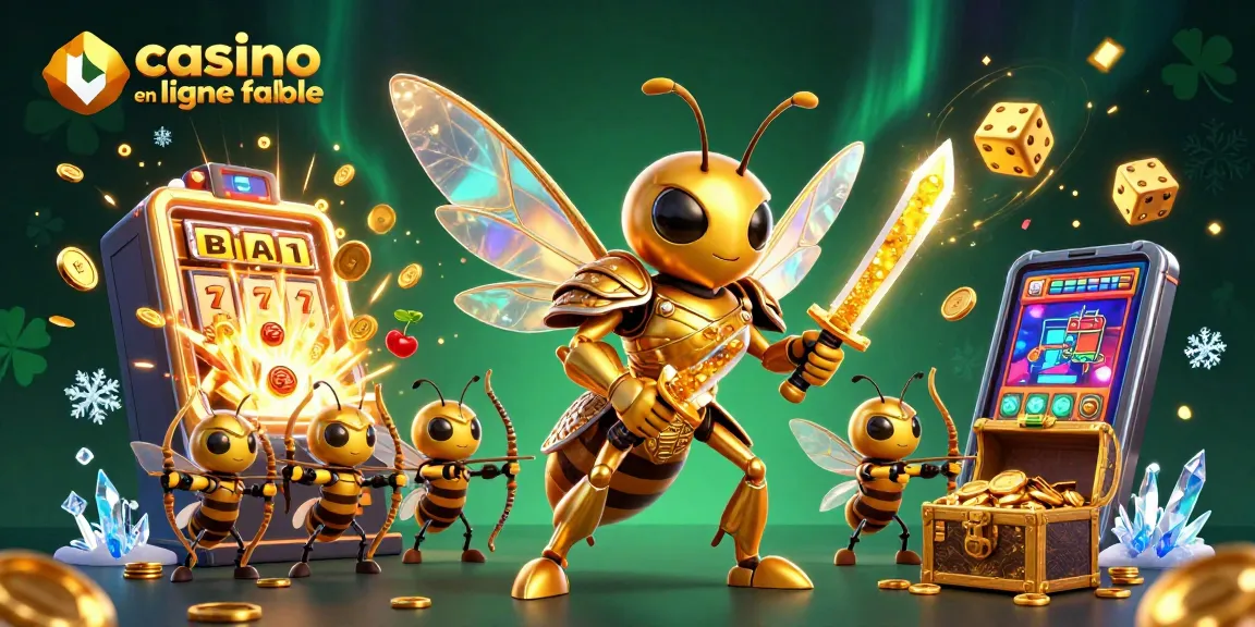 Jouer à un casino en ligne fiable avec une illustration 3D captivante d'un hornet en armure.