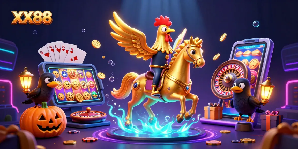 Experience thrilling gameplay at XX88 with vibrant slots and casino elements, featuring dynamic characters.