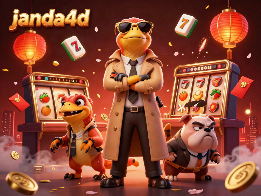 Rasakan keseruan bermain slot di janda4d dengan ilustrasi raptor humoris yang menghibur.