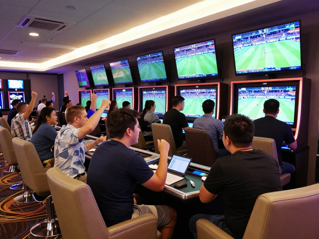 Live betting excitement at a sports gaming area showcasing keonhacai and various odds being displayed.