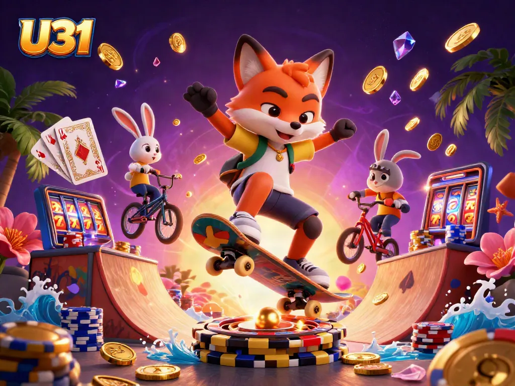 Experience exciting gameplay at U31 with vibrant characters and casino elements in action.