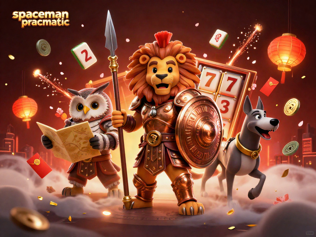 Engage with spaceman pragmatic through a vibrant 3D casino scene featuring heroic characters and dynamic game elements.