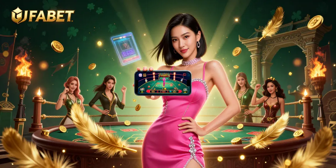Experience the excitement of UFABET with a stunning Asian woman engaging in a live dealer casino game.