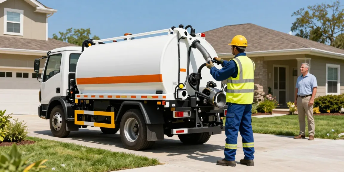 Septic pumping service by a trusted professional contractor at a nearby home, delivering quality local services.