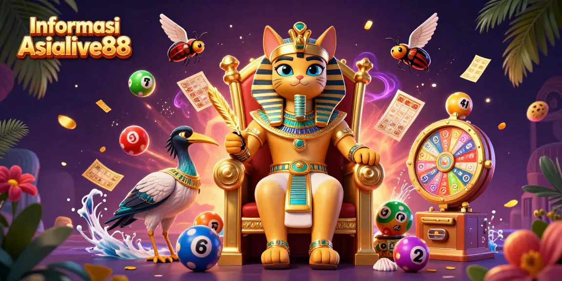 Engage with Informasi Asialive88 through an animated 3D music scene filled with colorful lottery elements.