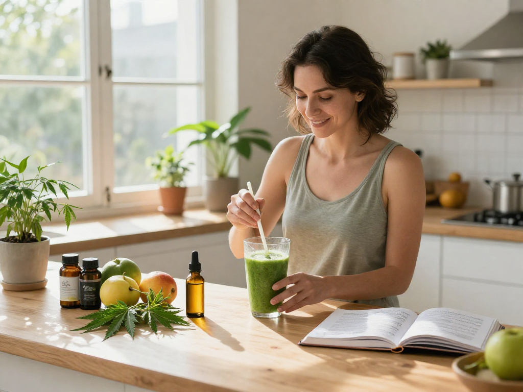 Discover premium concentrate delivery near me with natural CBD oil, fresh hemp leaves, and wellness products arranged for a healthy lifestyle.