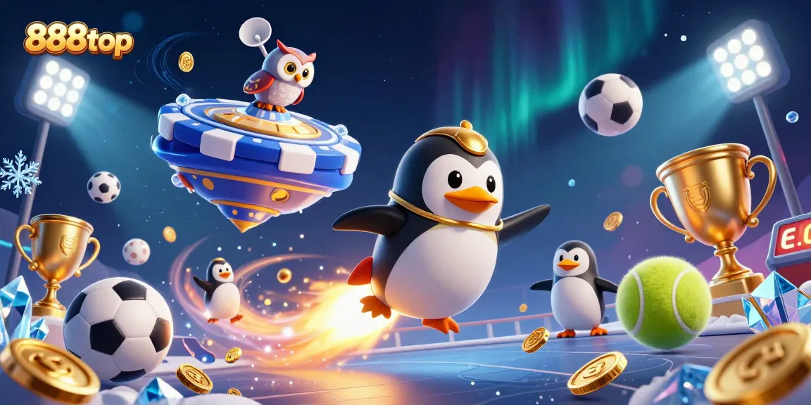 Experience the vibrant world of 888top with a dazzling casino-themed illustration full of arcade excitement.