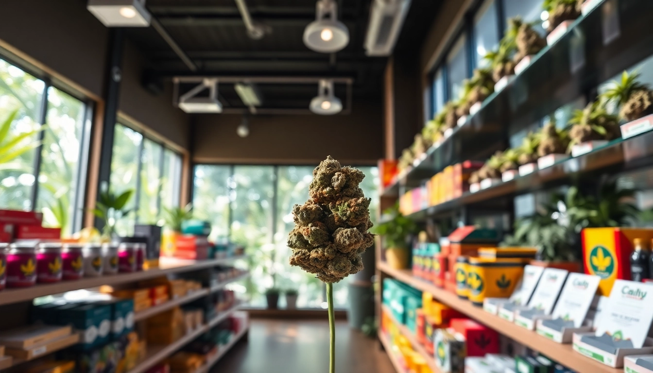 Explore the cost of ounce of weed with vibrant dispensary displays.