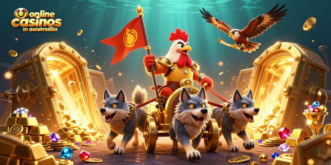 Experience thrill with online casinos in australia featuring a vibrant 3D casino theme.