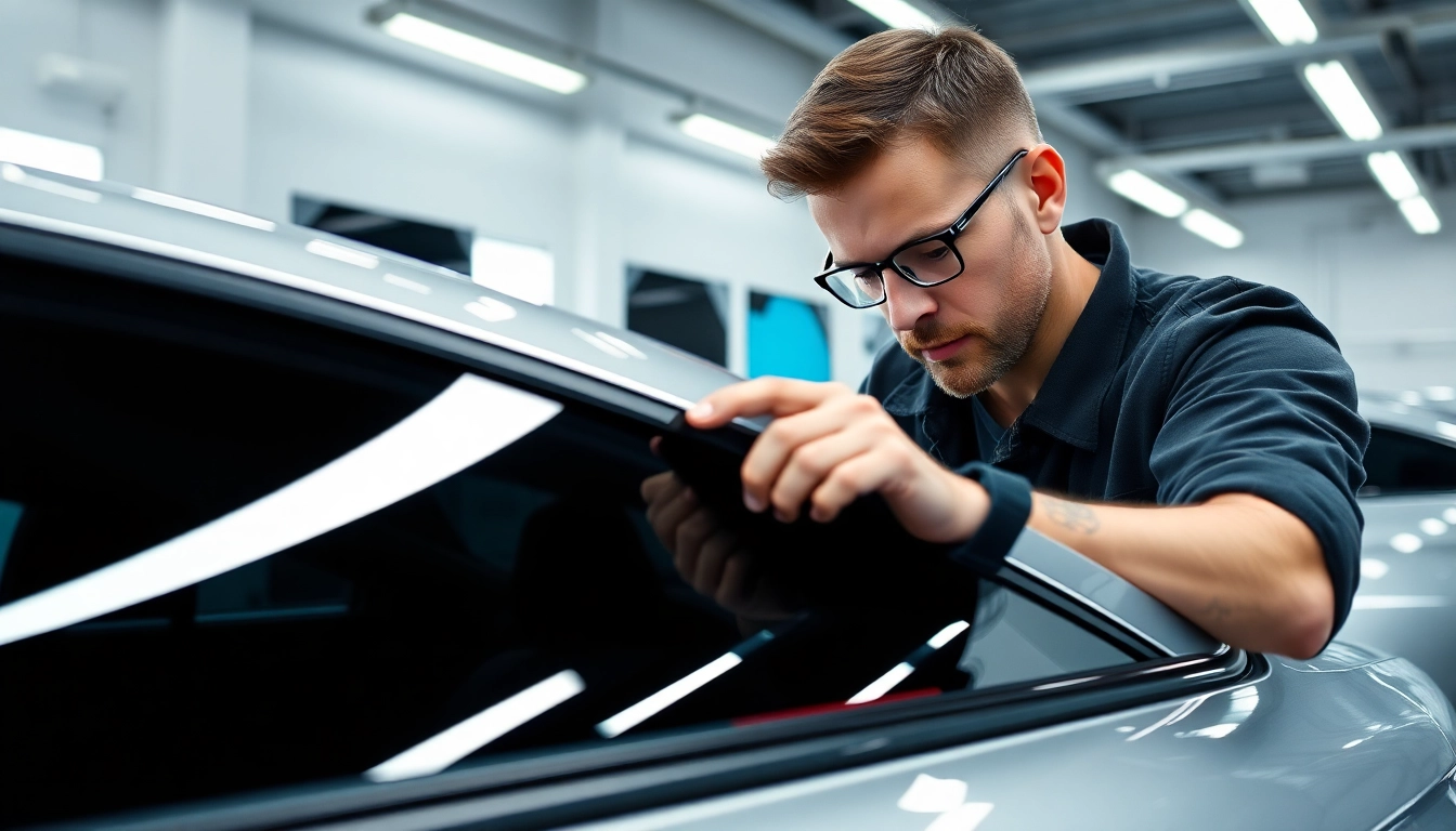 Enhance your vehicle with a window tint gift card, featuring expert installation in a modern setting.