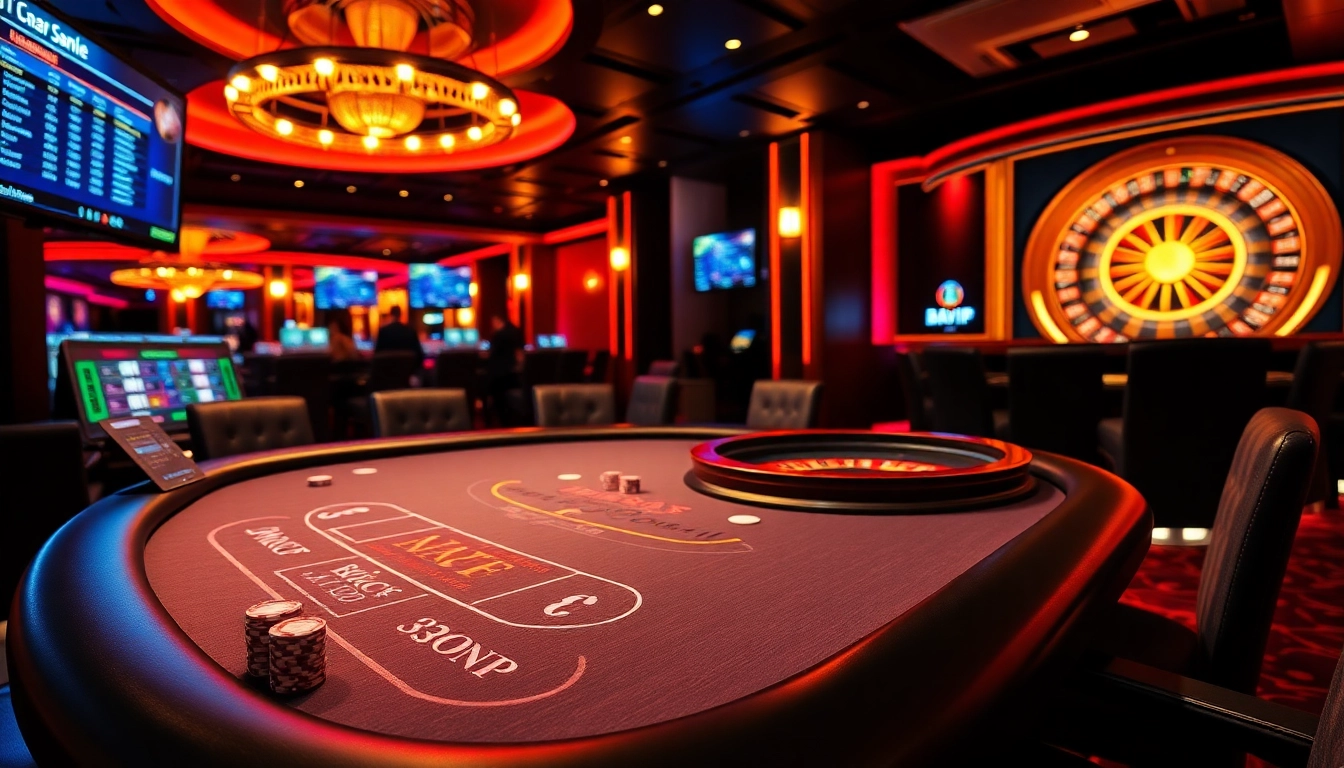 Experience the thrill of betting at Bayvip's exciting casino tables with vibrant action.