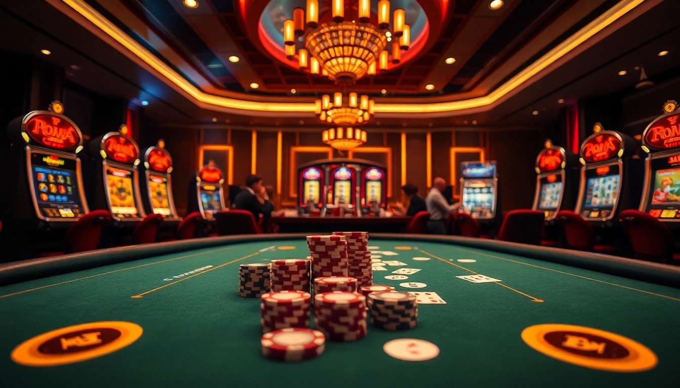 Engaging scene of players at a high-stakes poker table at 8day casino, highlighting gambling excitement.