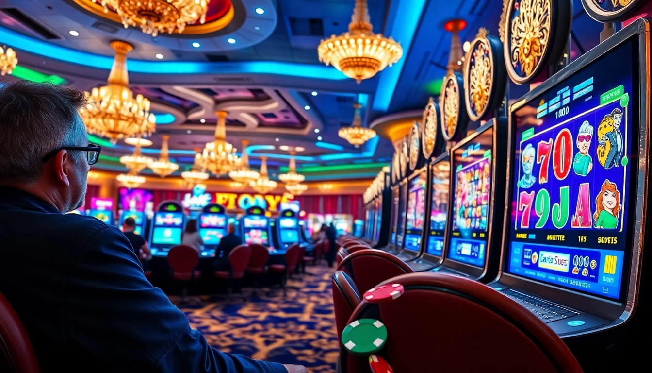 Player enjoying PG slot demo games in a luxurious casino environment with vivid visuals and excitement.