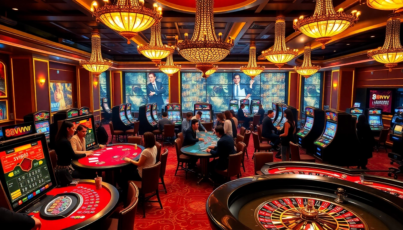 Experience the thrill of 88vv with lively casino action featuring poker and slot machines.