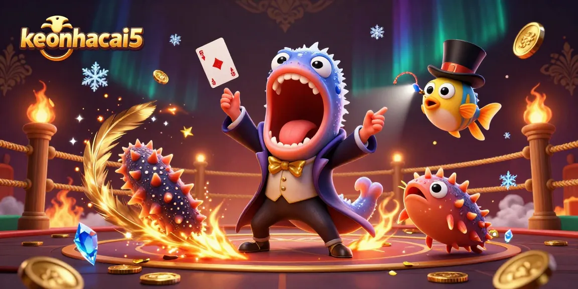 Engage in sports betting excitement with keonhacai5, featuring a magical underwater realm with unique characters.