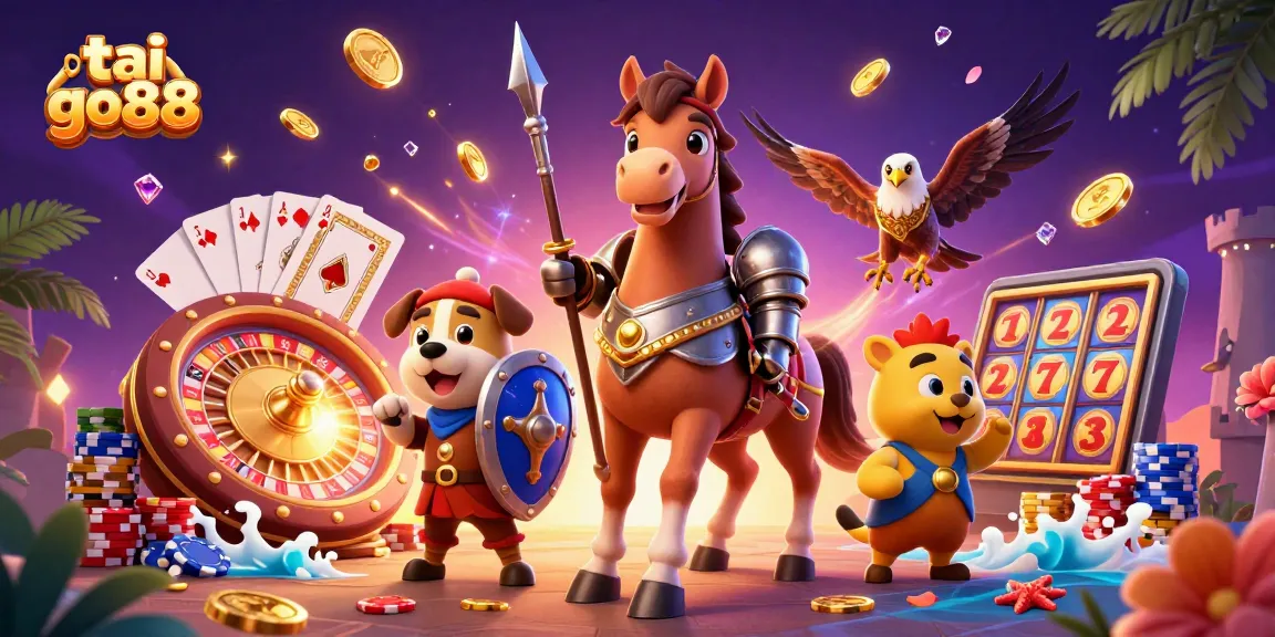 Experience the excitement of tai go88 with knights, coins, and a dynamic betting scene.