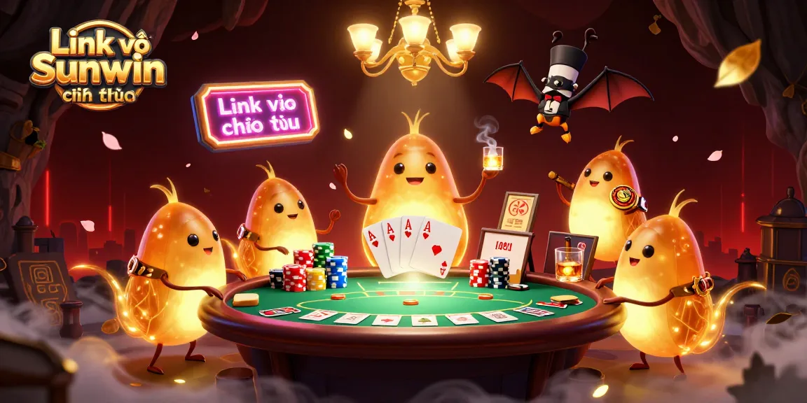 Engage with the thrilling atmosphere of Link vào Sunwin chính thức in this vibrant 3D casino illustration.