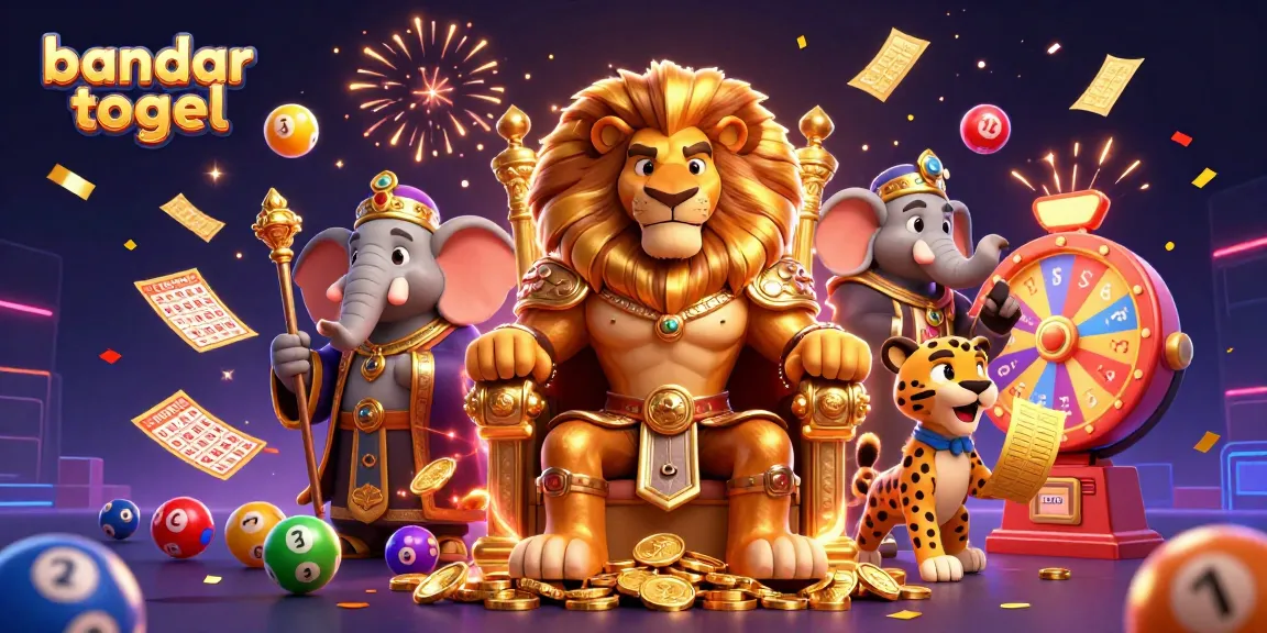 Engage in bandar togel with animated characters in a vibrant gaming scene featuring lottery elements.