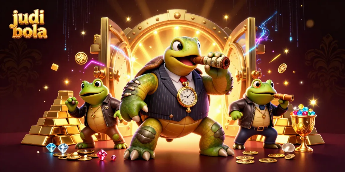 Engage in judi bola action with fun characters and dazzling gambling elements in a vibrant casino setting.