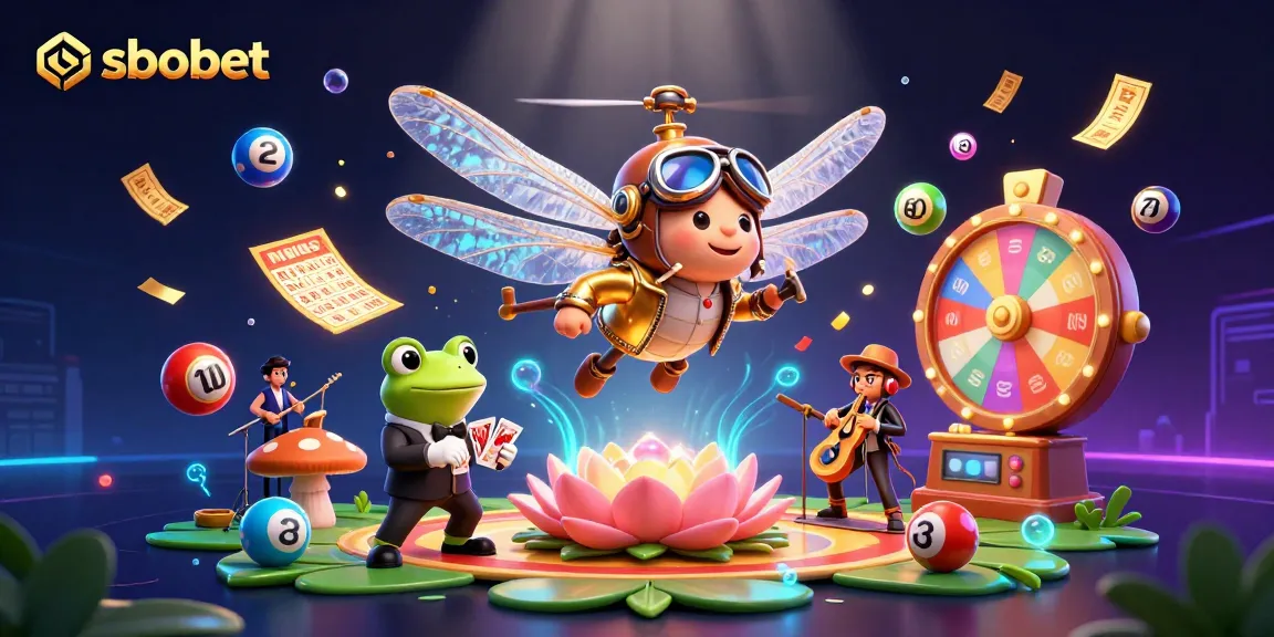 Experience sbobet with dynamic lottery excitement, featuring colorful balls and casino action.